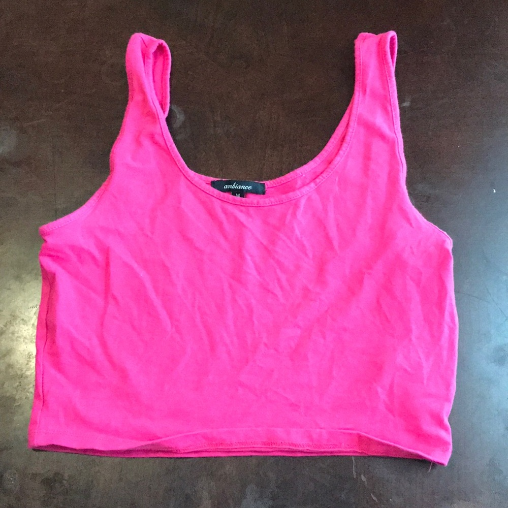 Hot pink cropped tank top